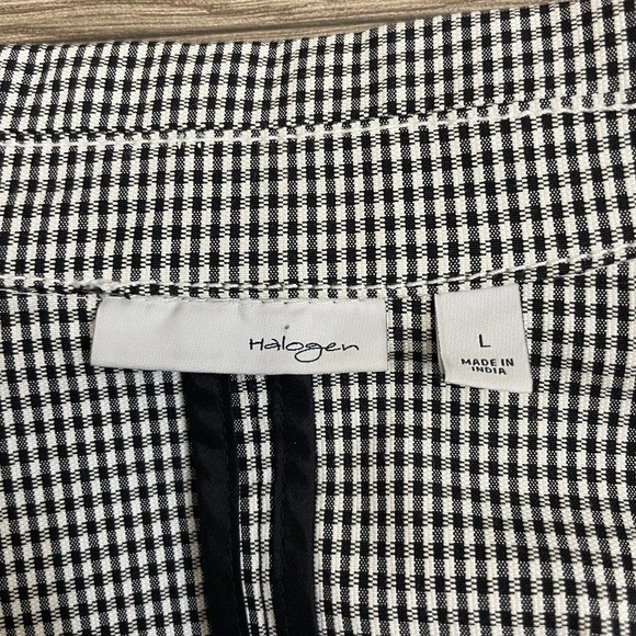 Halogen Black & White Plaid Jacket Short Belted Waist Coat - Picture 10 of 12